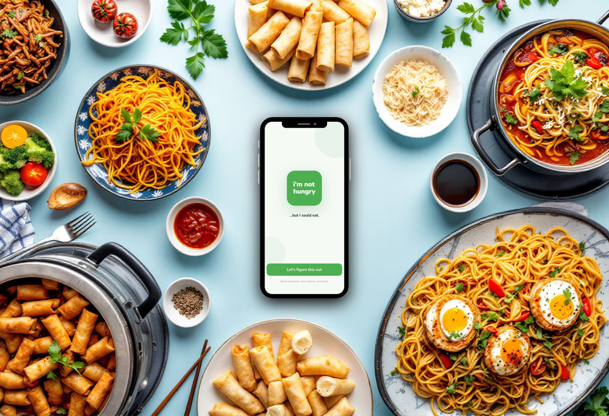 Food spread with i’m not hungry app